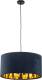 EULUNA Hanglamp Salina zijdestof blauw/goud Ø 50cm