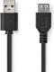 Nedis USB 2.0-Kabel | A Male - A Female | 0,2 m | Zwart