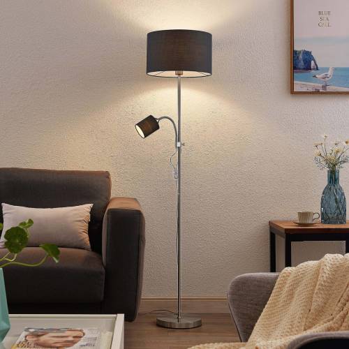 Lindby Melanie vloerlamp met leeslamp grijs