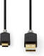 Nedis Kabel USB 2.0 | Type-C male - A male | 1,0 m | Antraciet [CCBW60600AT10]