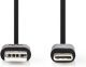 Nedis Kabel USB 2.0 | Type-C male - A male | 2,0 m | Zwart