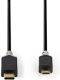 Nedis Kabel USB 2.0 | Type-C male - Micro-B male | 1,0 m | Antraciet [CCBP60750AT10]