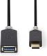 Nedis Kabel USB 3.0 | Type-C male - A female | 0,15 m | Antraciet [CCBW61710AT015]