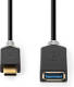 Nedis Kabel USB 3.0 | Type-C male - A female | 0,15 m | Antraciet [CCBW61710AT015]