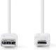 Nedis Platte USB 2.0-Kabel | A Male - Micro-B Male | 1,0 m | Wit [CCGP60410WT10]