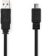 Nedis Platte USB 2.0-Kabel | A Male - Micro-B Male | 1,0 m | Zwart [CCGP60505BK10]