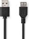 Nedis USB 2.0-Kabel | A Male - A Female | 1,0 m | Zwart