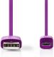 Nedis USB 2.0-Kabel | A Male - Micro-B Male | 1,0 m | Paars