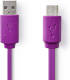 Nedis USB 2.0-Kabel | A Male - Micro-B Male | 1,0 m | Paars