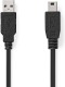 Nedis USB 2.0-Kabel | A Male - Mini 5-Pins Male | 2,0 m | Zwart [CCGB60300BK20]