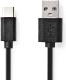 Nedis USB 2.0-Kabel | Type-C™ Male - A Male | 0,1 m | Zwart [CCGP60600BK01]