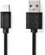 Nedis USB 2.0-Kabel | Type-C™ Male - A Male | 1,0 m | Zwart [CCGP60600BK10]