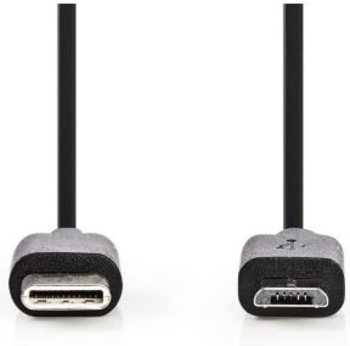 Nedis USB 2.0-Kabel | Type-C™ Male - Micro-B Male | 1,0 m | Zwart [CCGB60750BK10]