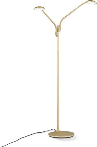 Orion LED vloerlamp Cobra, 2-lamps, messing-mat