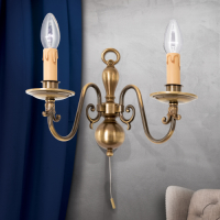 Orion Wandlamp Imke 2lamps oudmessing donker gepatineerd