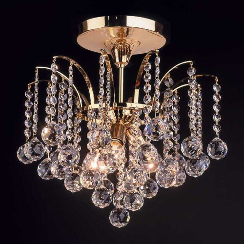 Orion Plafondlamp LENNARDA, kristal/goud 42 cm