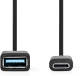 Nedis USB 3.0-Kabel | Type-C™ Male - A Female | 0,15 m | Zwart [CCGB61710BK02]