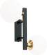 Orion Wandlamp Snowwhite met glasbol, zwart