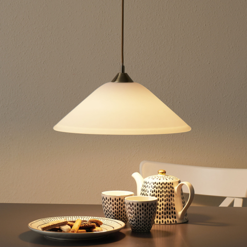 Orion LOISA stijlvolle opaalglas-hanglamp, oud-messing