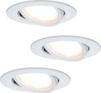 Paulmann Set van 3 led inbouwlampen Coin Slim, wit, IP23