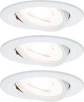 Paulmann 3-set spot Nova rond, kantel/dimbaar, wit