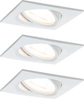 Paulmann 3-set spot Nova vierk,kantel/dimbaar, wit