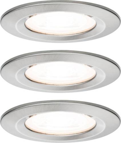 Paulmann 3-set spot Nova rond, IP44, dimb., ijzer