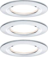 Paulmann 3-set spot Nova rond, IP44, dimb., chroom