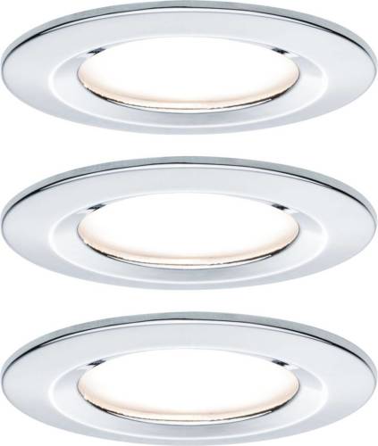 Paulmann 3-set spot Nova Coin rond, dimb., chroom