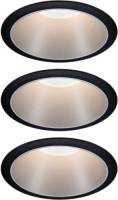 Paulmann Cole LED Spotlight zilver-zwart 3per set