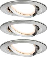 Paulmann Nova LED inbouwspot per 3, ijzer