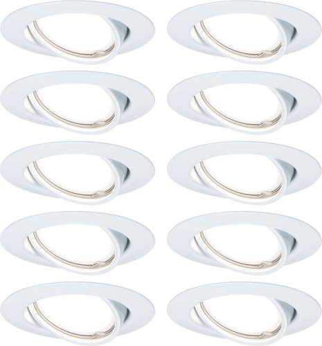 Paulmann Base inbouwspot in 10per set wit mat