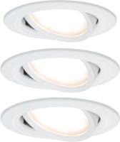 Paulmann Nova LED inbouwspot per 3, gezwenkt, wit