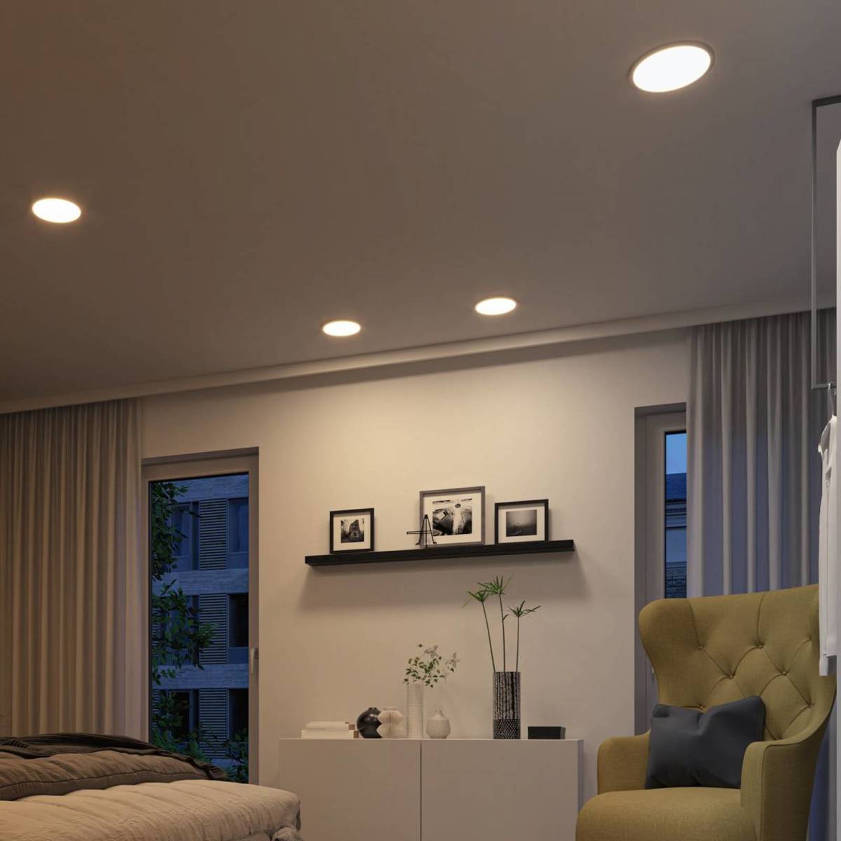 Paulmann LED panel Aero dimtowarm rond chroom 17,5
