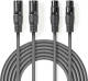 Nedis Gebalanceerde XLR-Audiokabel | 2x XLR 3-pins male - 2x XLR 3-pins female | 0,5 m | Grijs