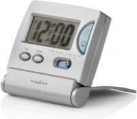 Nedis Digitale Reiswekker | Slank | Opvouwbaar | Zilver