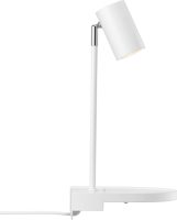 Nordlux Wandlamp Cody, met legbord en USB-poort, wit