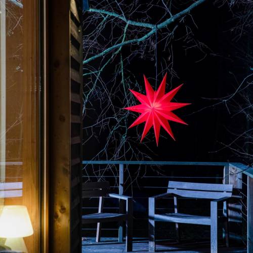 Sterntaler LED ster Jumbo, buiten, 11-punten, Ø 100 cm, rood