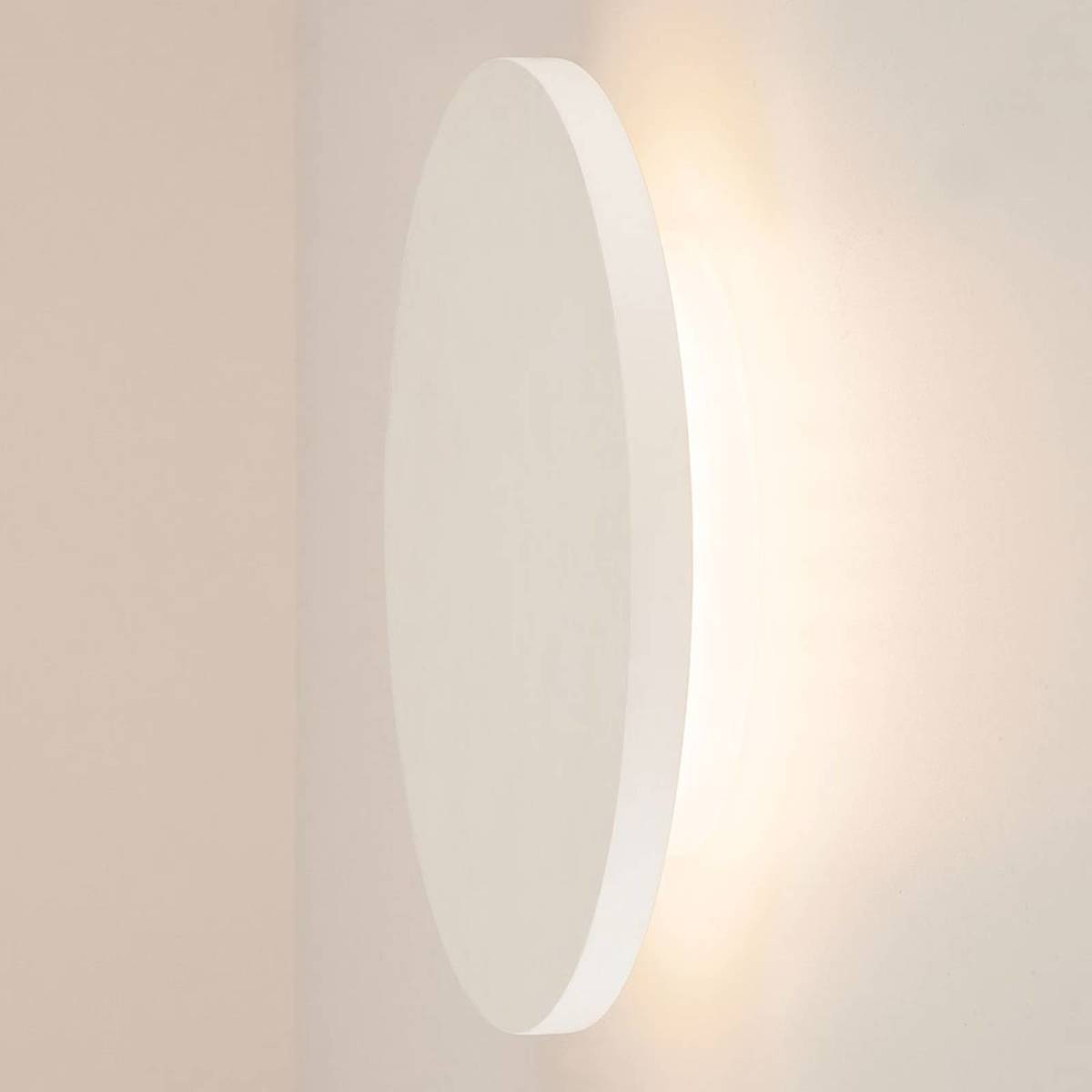 SLV Plastra LED wandlamp van gips, rond