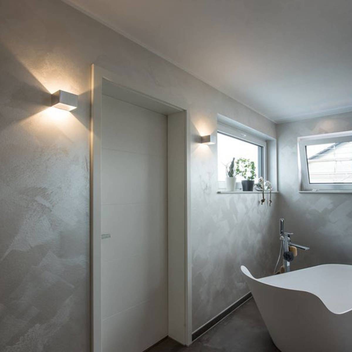 SLV Logs In LED wandlamp 10 cm aluminium/wit