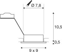 SLV inbouwspot New Tria 1 GU10, aluminium