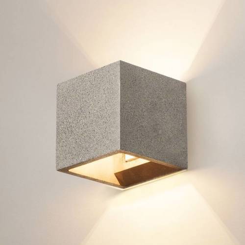 SLV Solid Cube beton-wandlamp, zwart