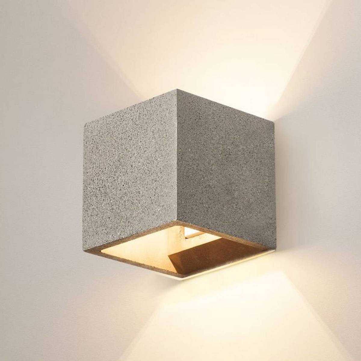 SLV Solid Cube beton-wandlamp, zwart