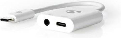 Nedis USB-C Adapter | USB-C Male - 3,5 mm Female + USB-C Female | 0,15 m | Wit