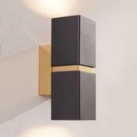 Eglo 2-lichts LED-wandlamp Passa, zwart-goud