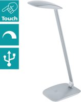 Eglo Zilveren LED bureaulamp Cajero met dimmer
