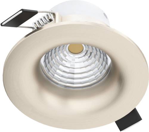 Eglo LED inbouwspot Saliceto rond stijf 2.700K nikkel