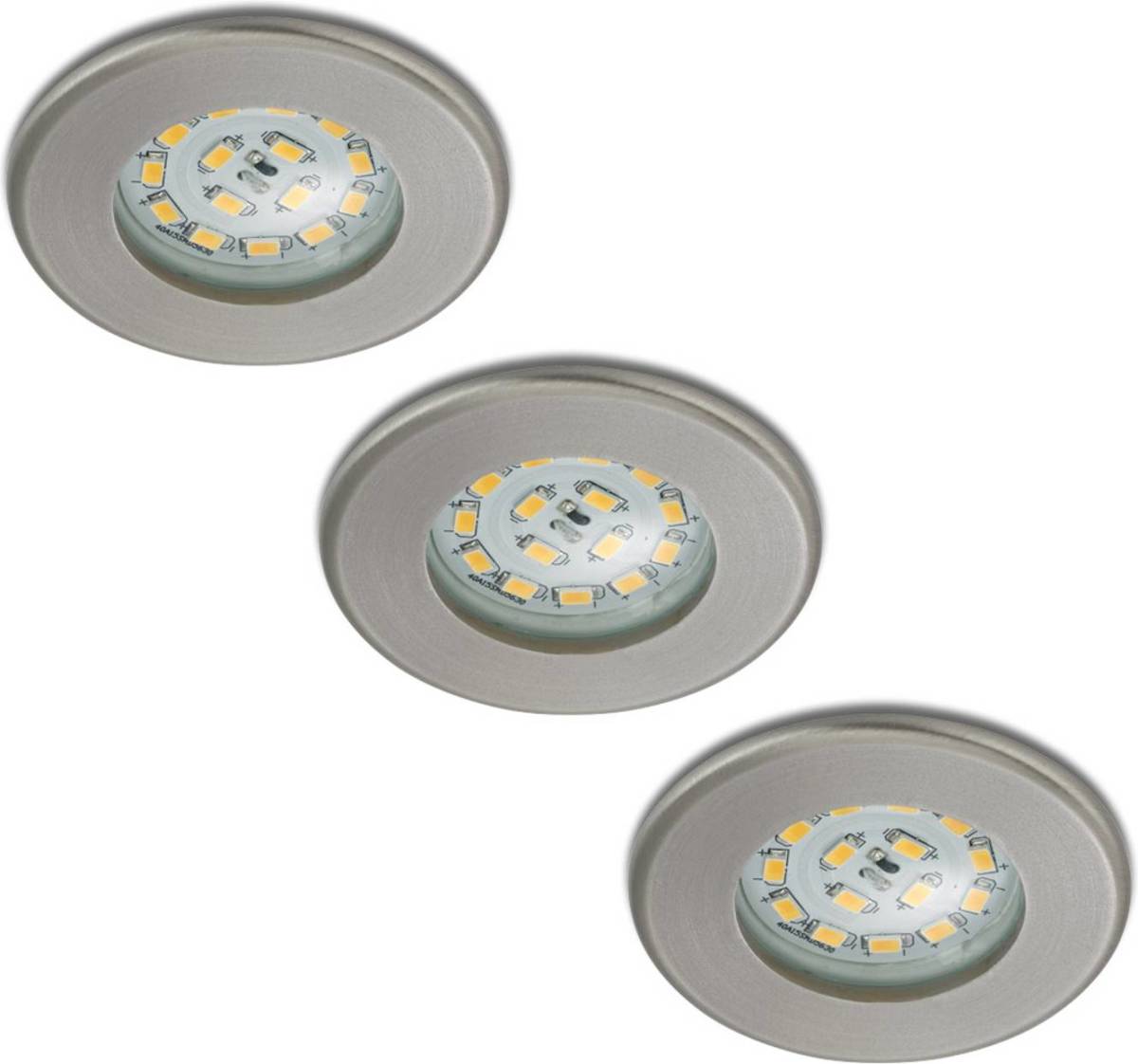 Briloner Set van 3 LED inbouwspots Nikas IP44 nikkel