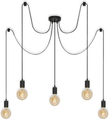 Briloner Hanglamp 4104-055 Black steel, 5-lamps