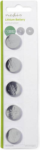 Nedis Lithium knoopcel-batterij CR2032 | 3 V | 5 stuks | Blister